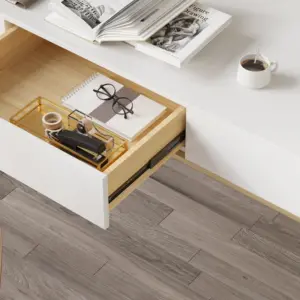 ⁦Hanes White Natural Wood Desk⁩ - الصورة ⁦5⁩