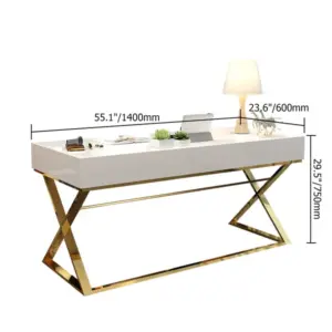 ⁦Hanes White Natural Wood Desk⁩ - الصورة ⁦7⁩