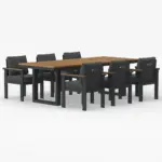 Urban 7-Piece Outdoor Dining Set, Natural Wood