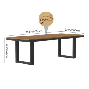 ⁦Urban 7-Piece Outdoor Dining Set, Natural Wood⁩ - الصورة ⁦7⁩