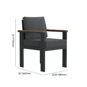 ⁦Urban 7-Piece Outdoor Dining Set, Natural Wood⁩ - الصورة ⁦8⁩