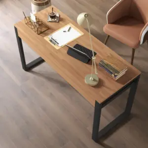 ⁦Jivan natural wood desk with metal⁩ - الصورة ⁦3⁩