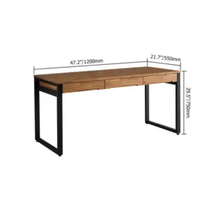 ⁦Jivan natural wood desk with metal⁩ - الصورة ⁦9⁩