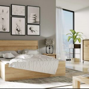 ڤيرونا طقم غرفة نوم تصميم عصري متكامل خشب طبيعي