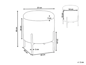 ⁦Ventro Pouf Round Velvet with Metal Legs and Internal Storage⁩ - الصورة ⁦8⁩